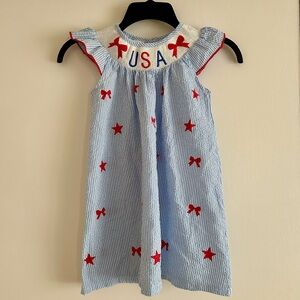 NWOT Patriotic USA Smocked Dress